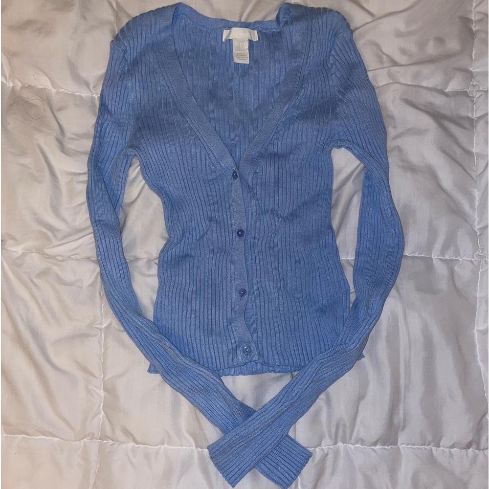 Blue fitted cardigan